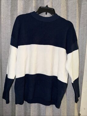 Hippie Rose Navy & White Block Crewneck Sweater